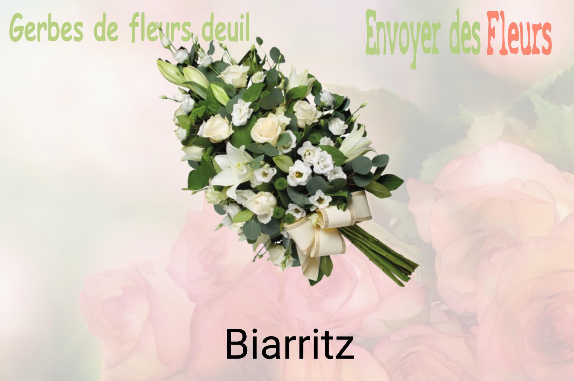 Gerbe de fleurs de deuil livrée à Biarritz